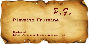 Plavsitz Fruzsina névjegykártya